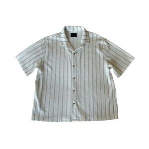 PacSun Casual Cream White Striped Shirt